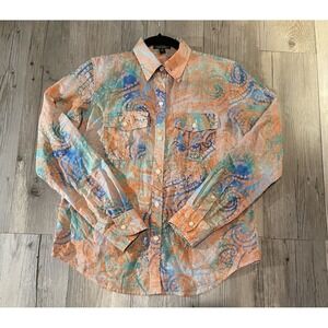 Lauren Jeans Co. Ralph Lauren Womens Small Multi Colored Lightweight Long Sleeve